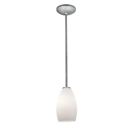 Access Lighting Champagne, Pendant, Brushed Steel Finish, Opal Glass 28012-1R-BS/OPL